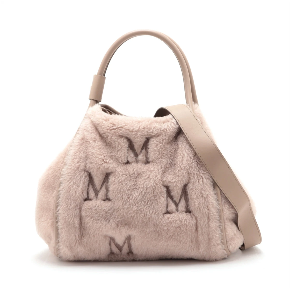 ✨極美品✨ MAX MARA テディベア 2way トートバッグ ハンド ファー マックスマーラ テディベア ファー×レザー 2WAYトートバッグ