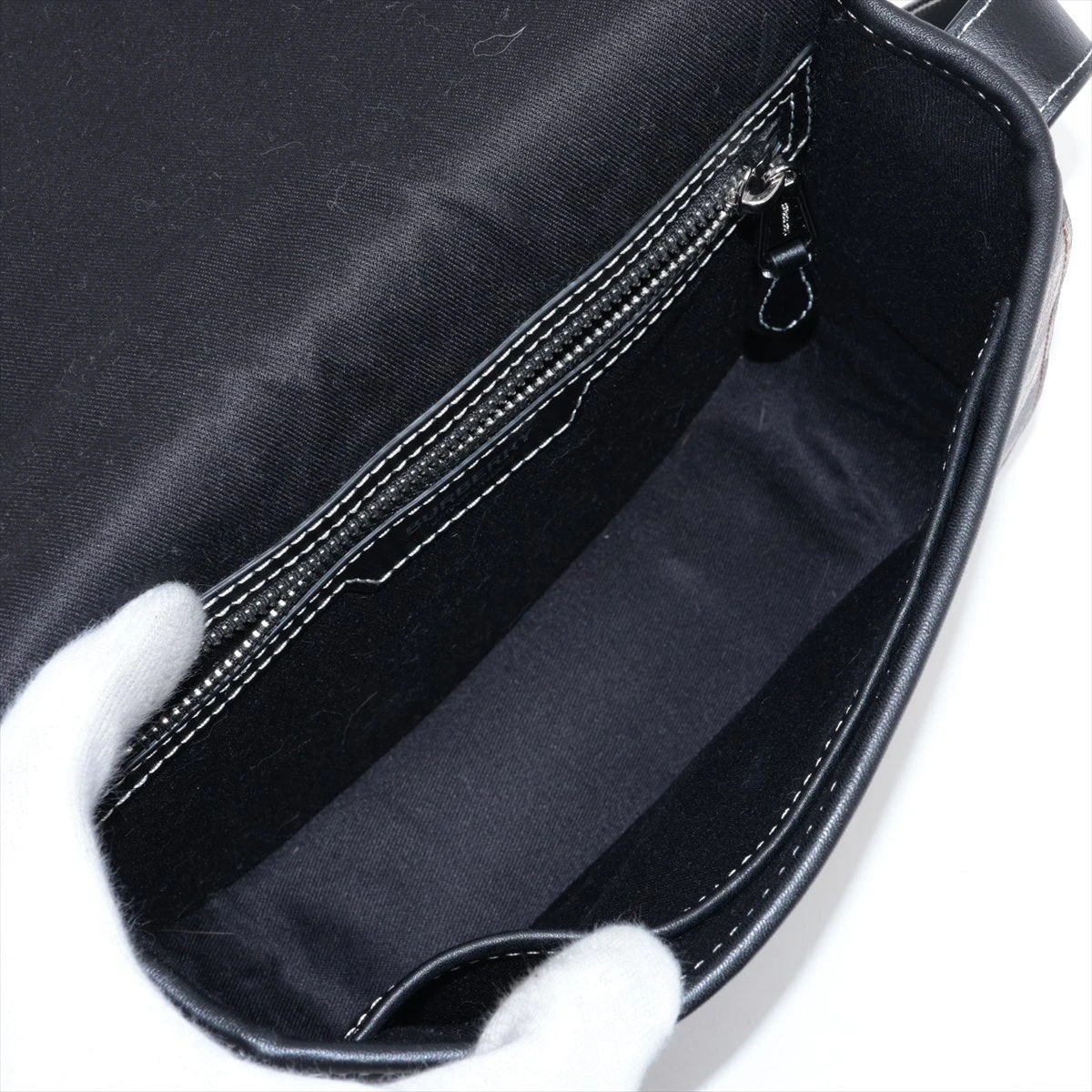 バーバリー PVC×レザー ショルダーバッグ ブラウン AP082945