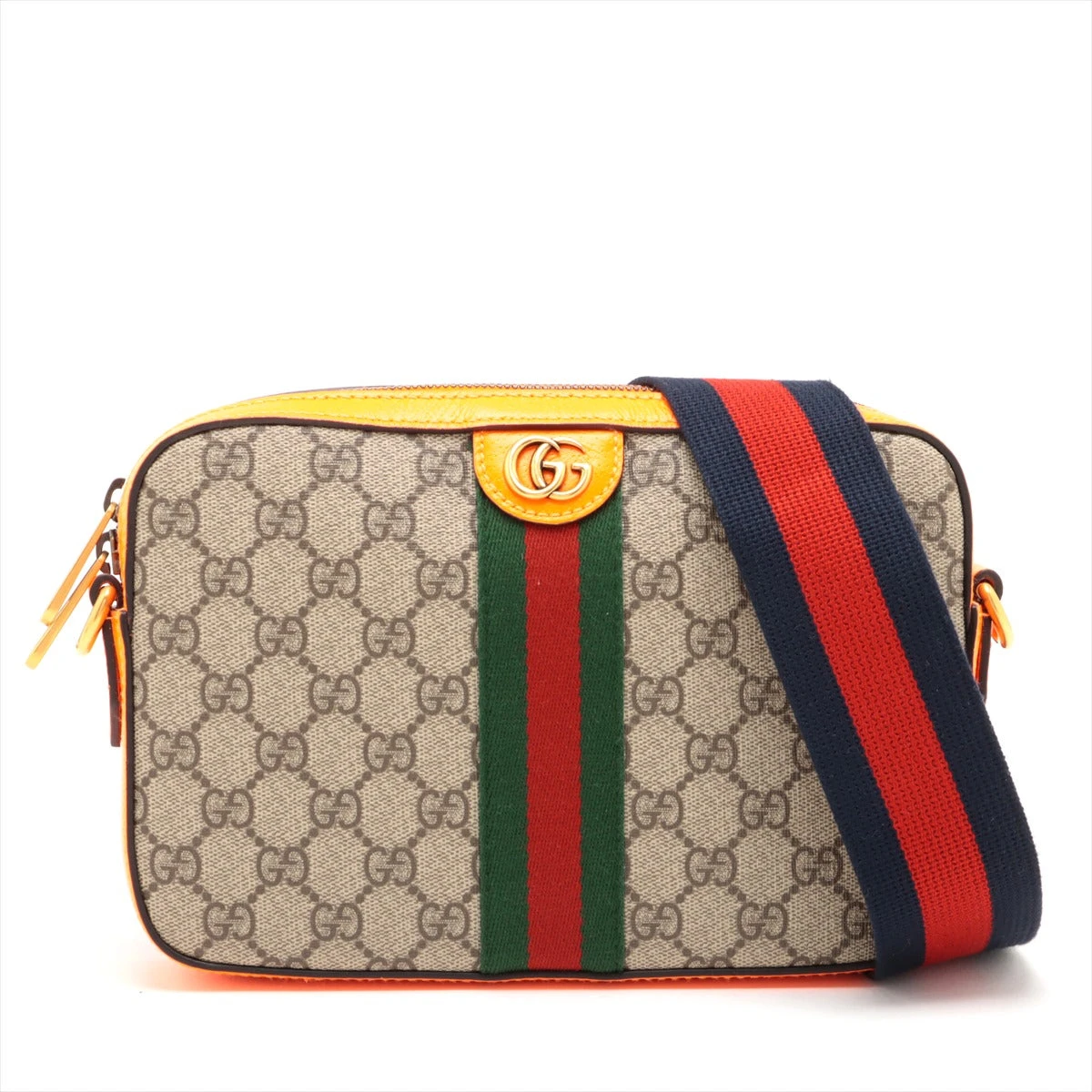 Gucci ショルダーバッグ GGスプリーム オレンジ系 グッチ GGスプリーム ショルダーバッグ ベージュ×オレンジ