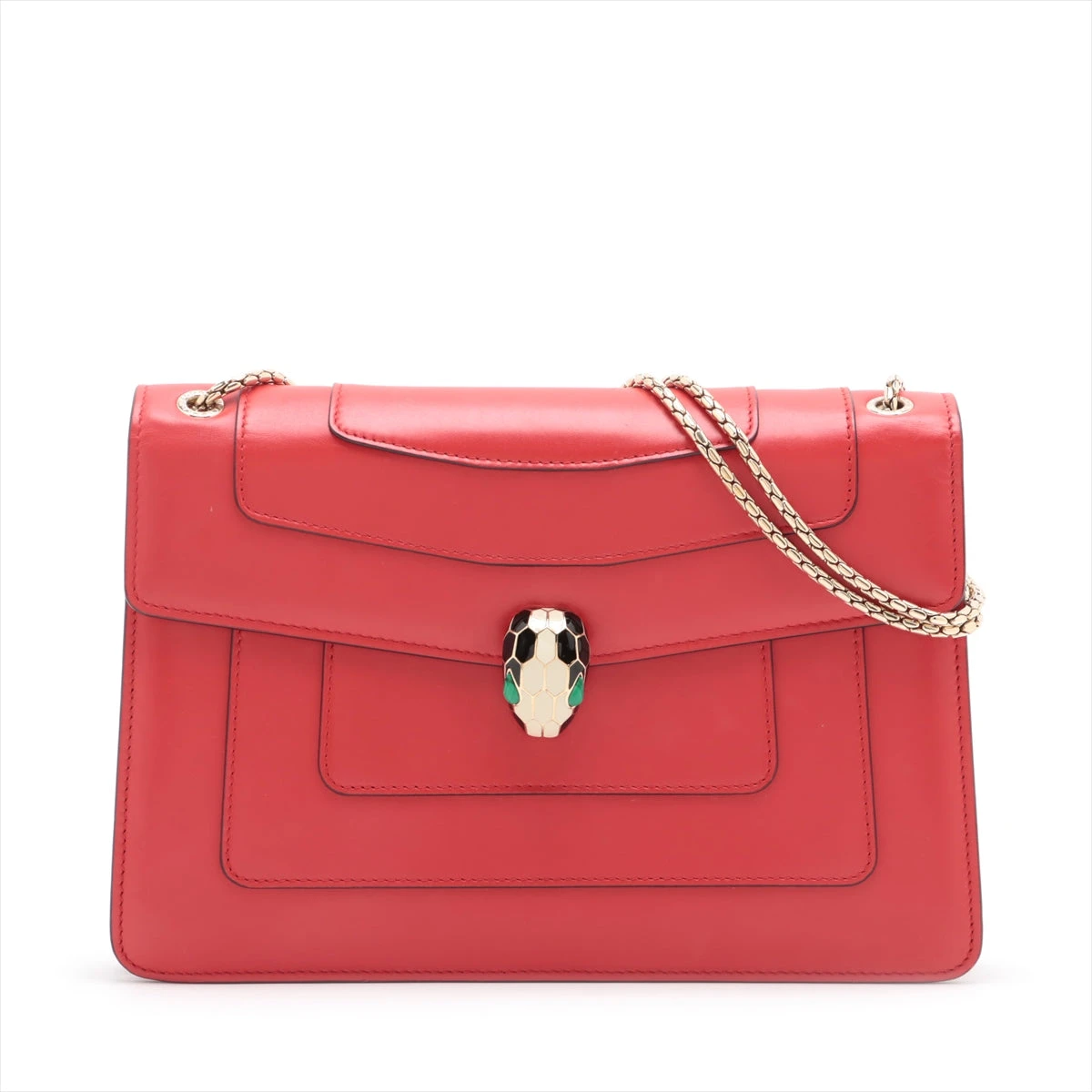q26【極美品】ブルガリ　セルペンティ　レザー　チェーン　ショルダーバッグ. BVLGARI 美品 ブルガリ セルペンティ ショルダーバッグ レザー