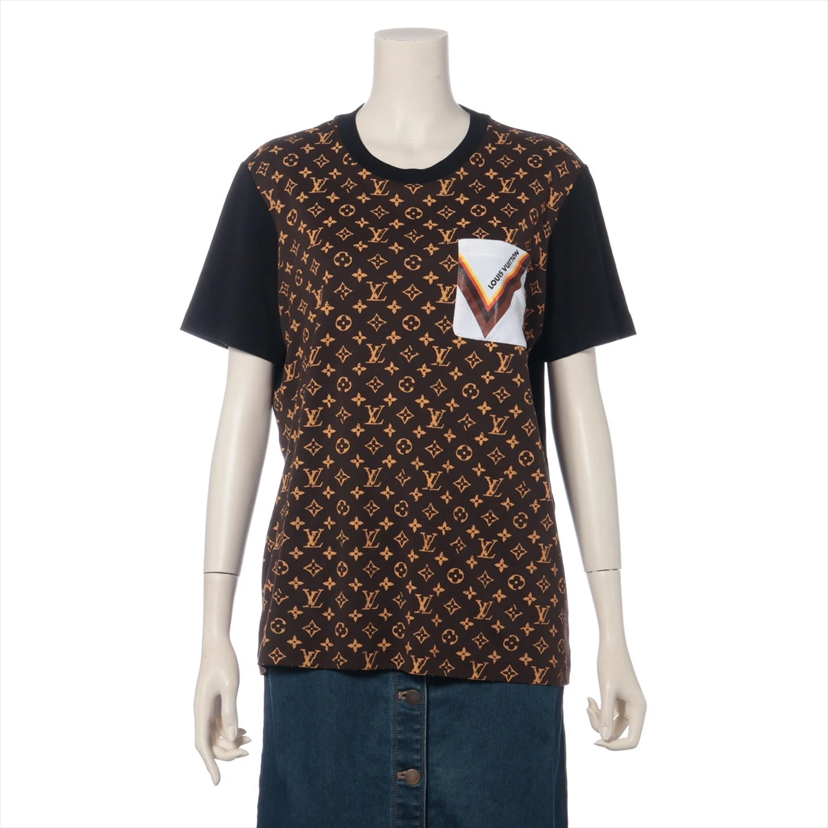 輝い コットン 24AW ヴィトン Tシャツ ブラック レディース XS トップス