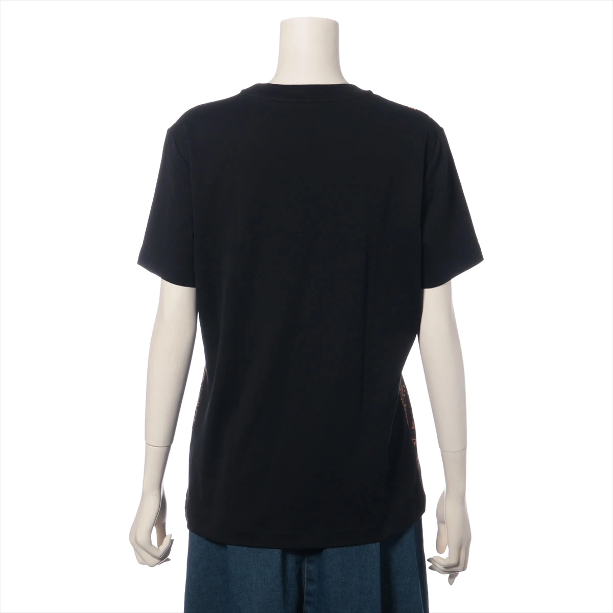 【美品】ヴィトン コットン Tシャツ RW202W レトロモノグラム ヴィトン 20AW コットン Tシャツ L レディース ブラック