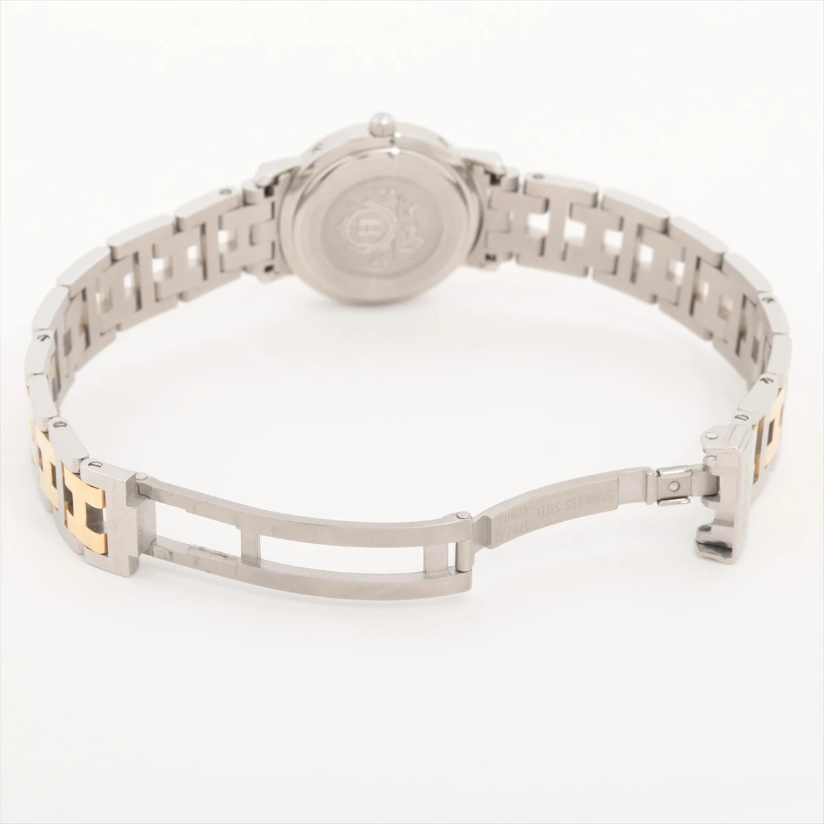 エルメス クリッパーナクレ CL4.220 SS×GP QZ シェル文字盤 A3025194