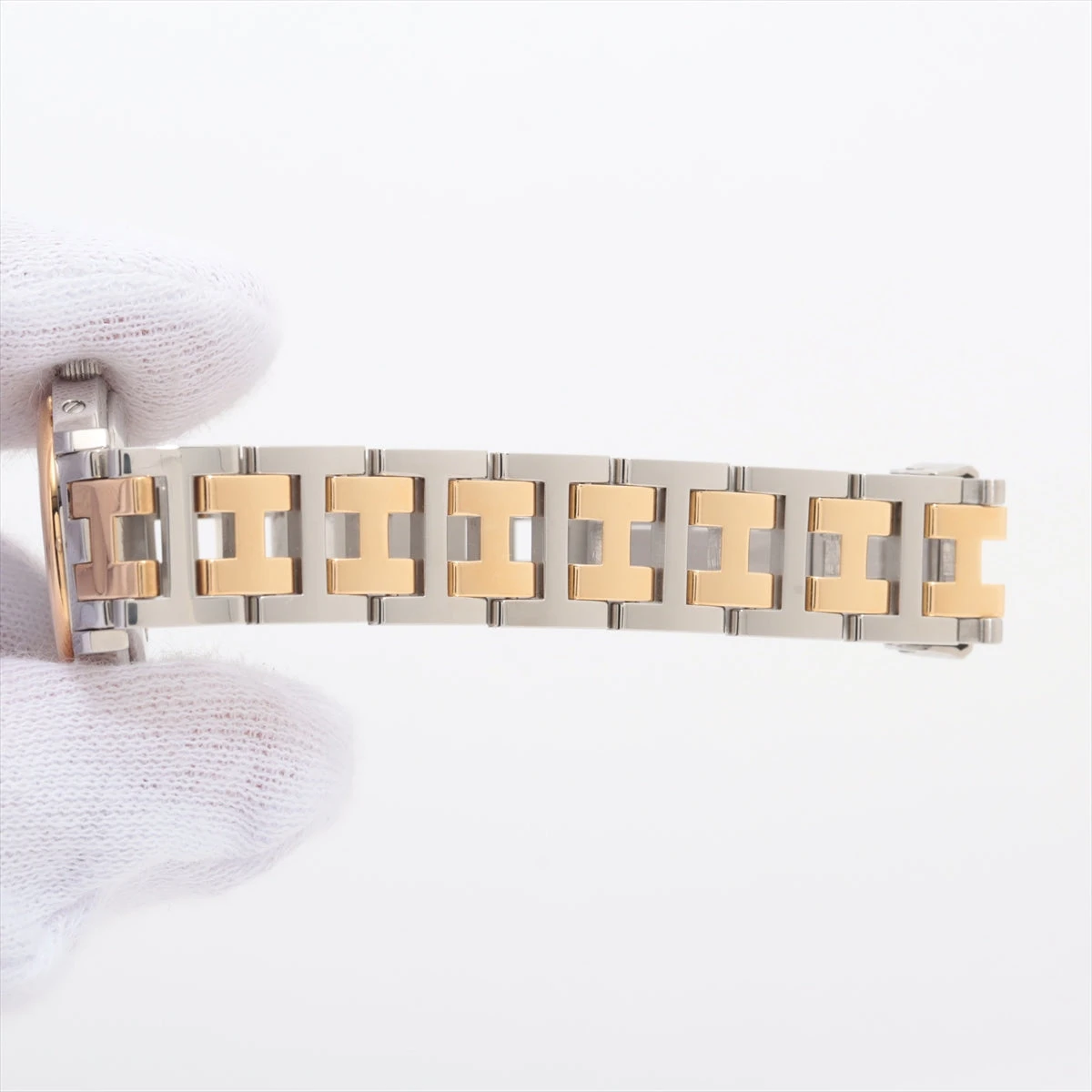 エルメス クリッパーナクレ CL4.220 SS×GP QZ シェル文字盤 A3025194