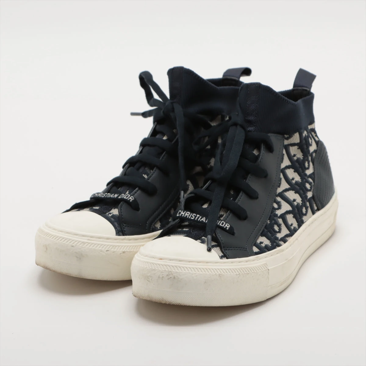 Dior レディース　ニット　スニーカー クリスチャンディオール WALK'N'DIOR ニット×レザー ハイカット