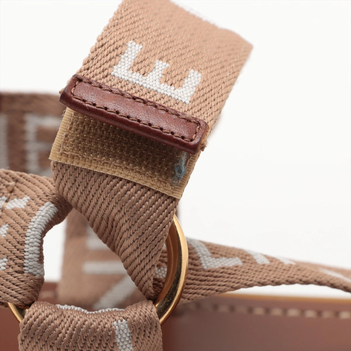 セリーヌ レオ ストラッピー ファブリック レザー ロゴ ベルクロ サンダル セリーヌ レオ ストラッピー レザー×ファブリック サンダル 39