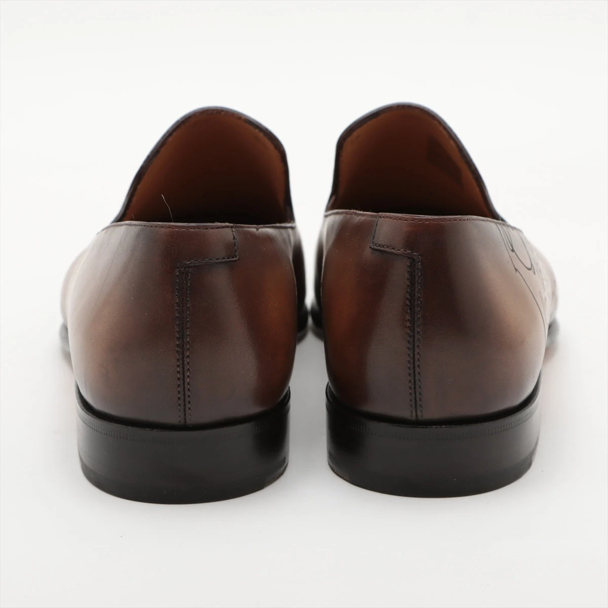 ベルルッティ カリグラフィ レザー ローファー 10 メンズ ブラウン