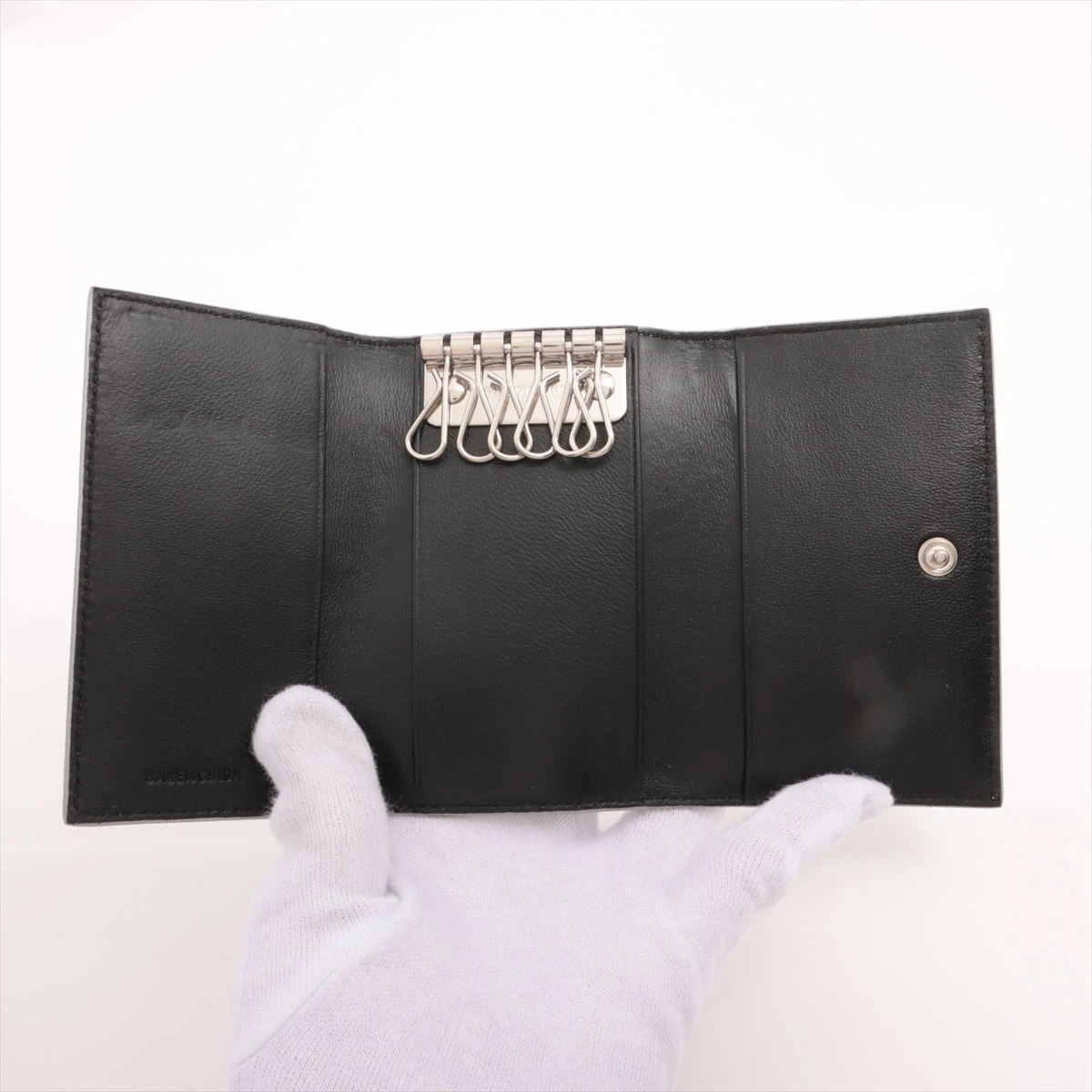 バレンシアガ レザー キーケース シルバー A3022424｜中古