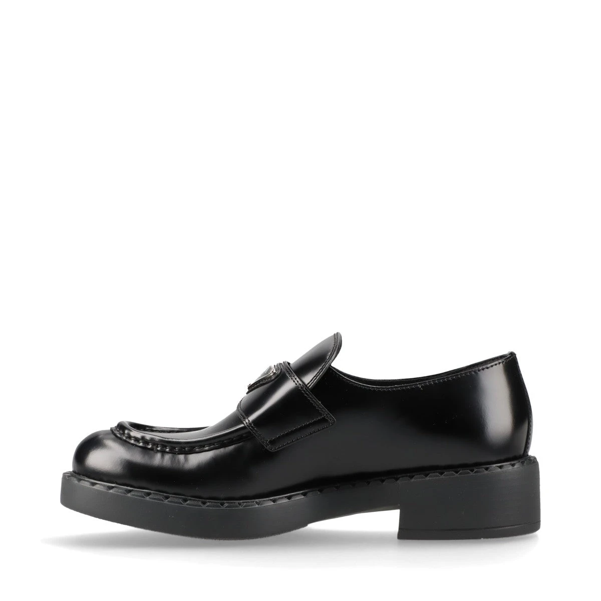 プラダ チョコレート ブラッシュドレザー ローファー　SIZE36 Prada 直営店 チョコレート ブラッシュドレザー ローファー