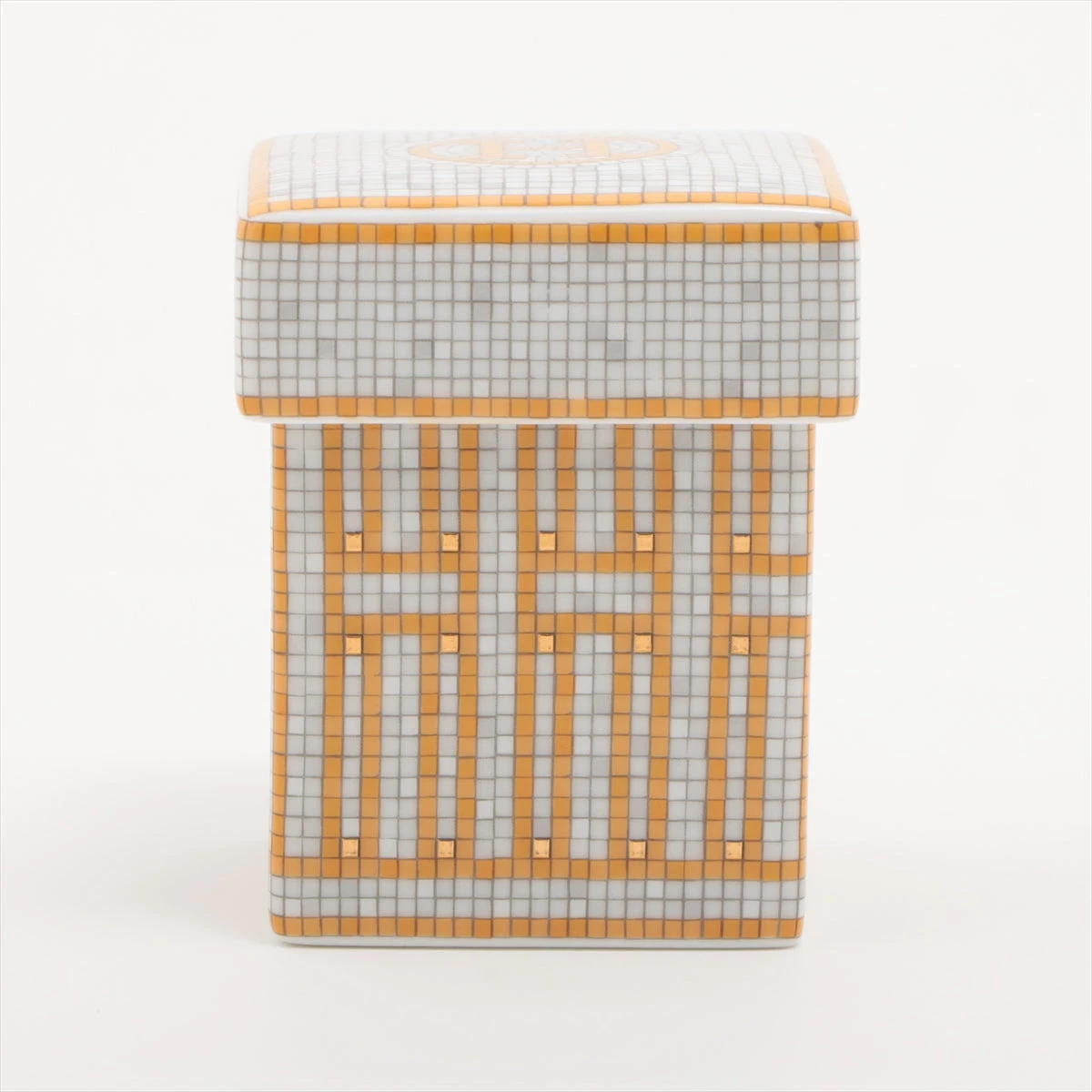 エルメス モザイク ヴァンキャトル ティーキャディー 陶器 イエロー エルメス モザイク ヴァンキャトル ティーキャディー 陶器 イエロー