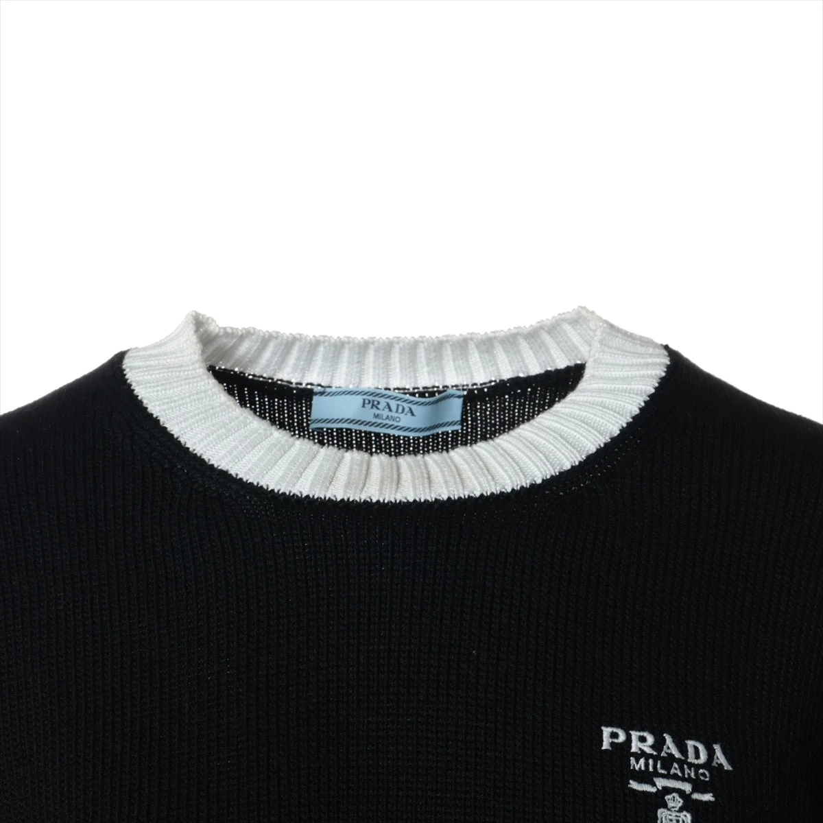 プラダ レディース 半袖 ニット プラダ 22SS コットン×シルク 半袖ニット 36 レディース ブルー
