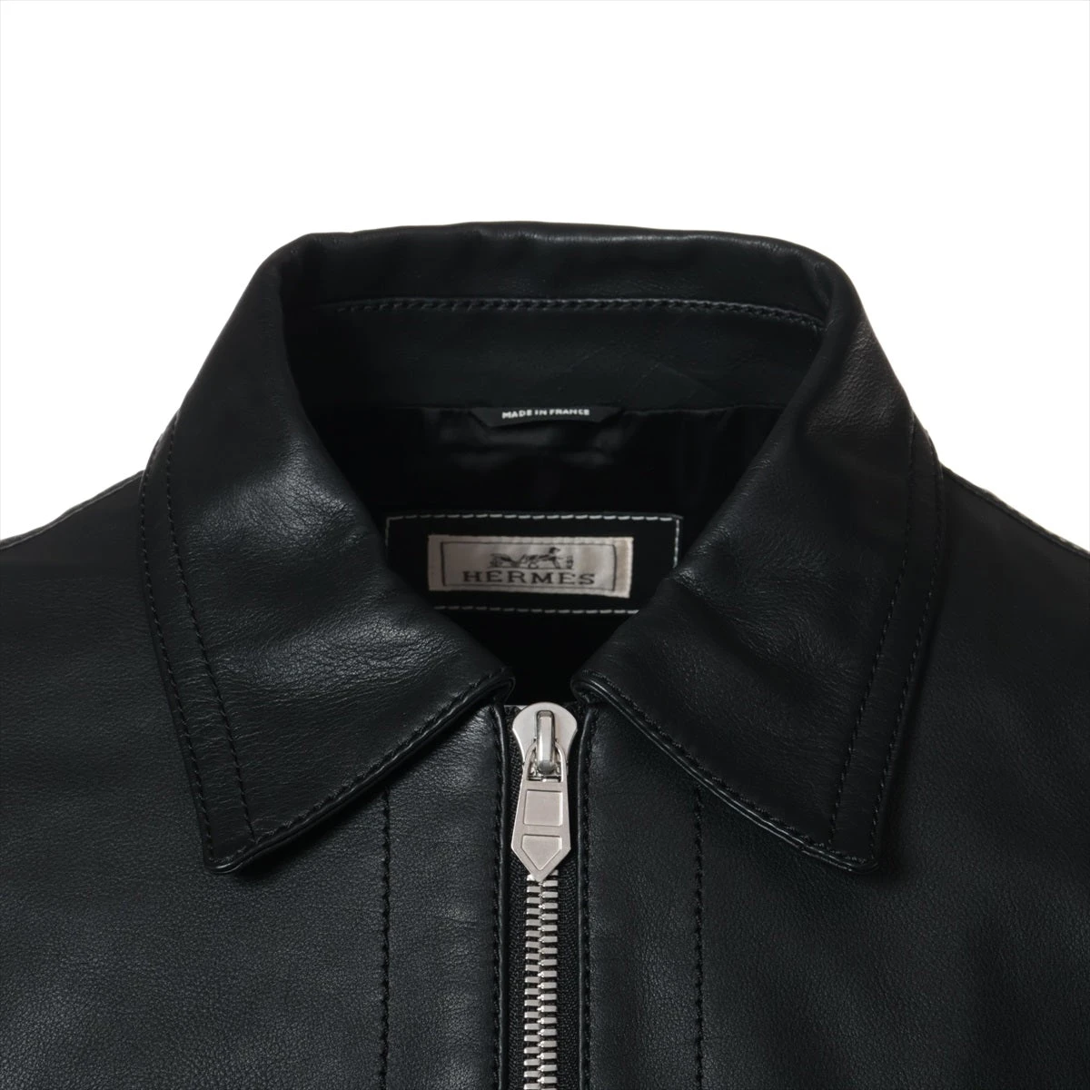 エルメス 23AW レザー ジャケット 52 メンズ ブラック 32-5000 エルメス 23AW レザー ジャケット 52 メンズ ブラック 32-5000