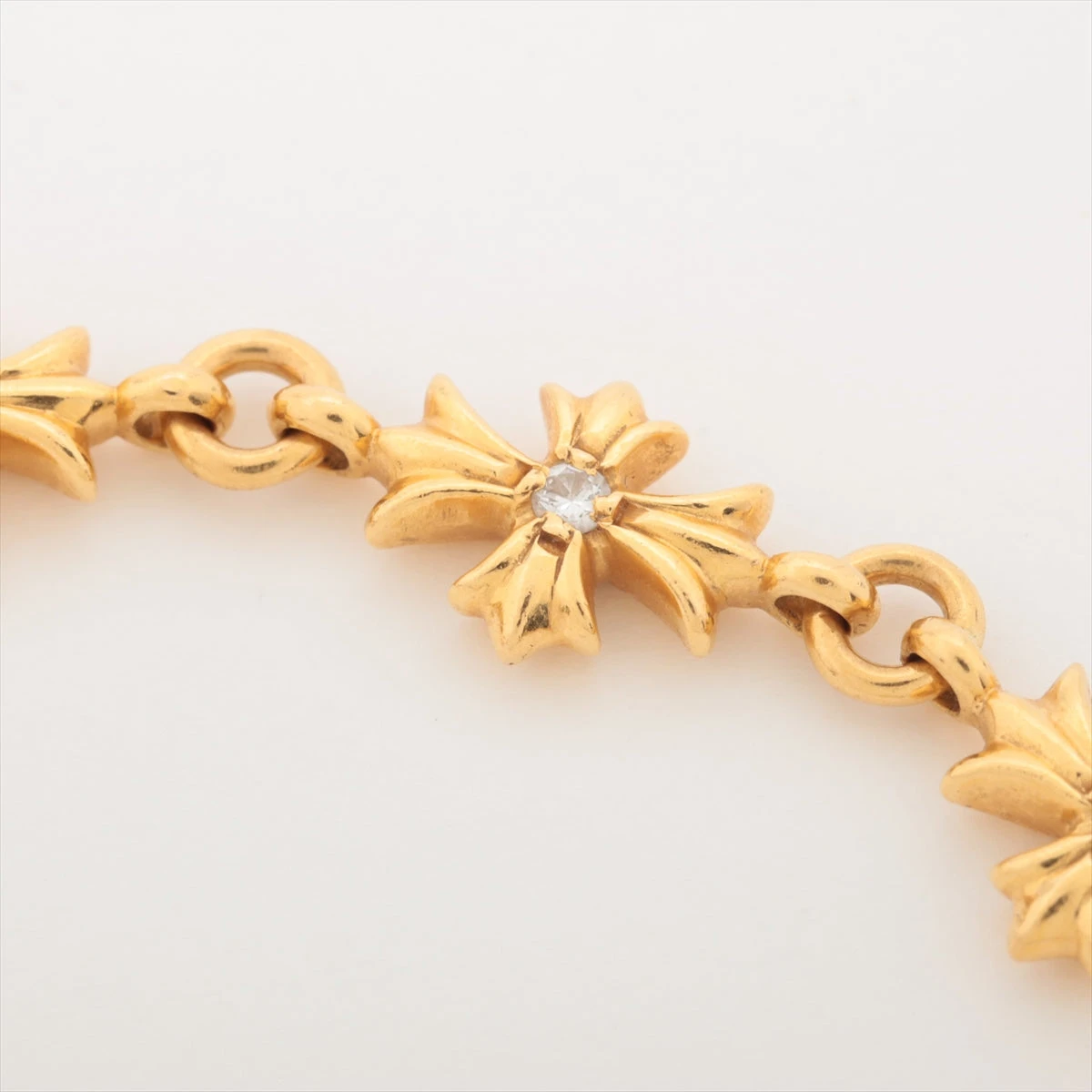 タイニーE CHプラスブレスレット 22K withパヴェダイヤモンド クロムハーツ タイニーE CHプラス ブレスレット 22k 14.1g パヴェ