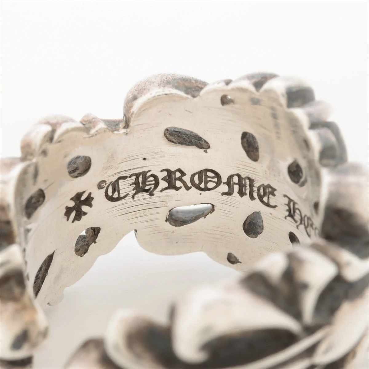 クロムハーツ ダブルフローラルクロス リング 925 15.6g AP082469