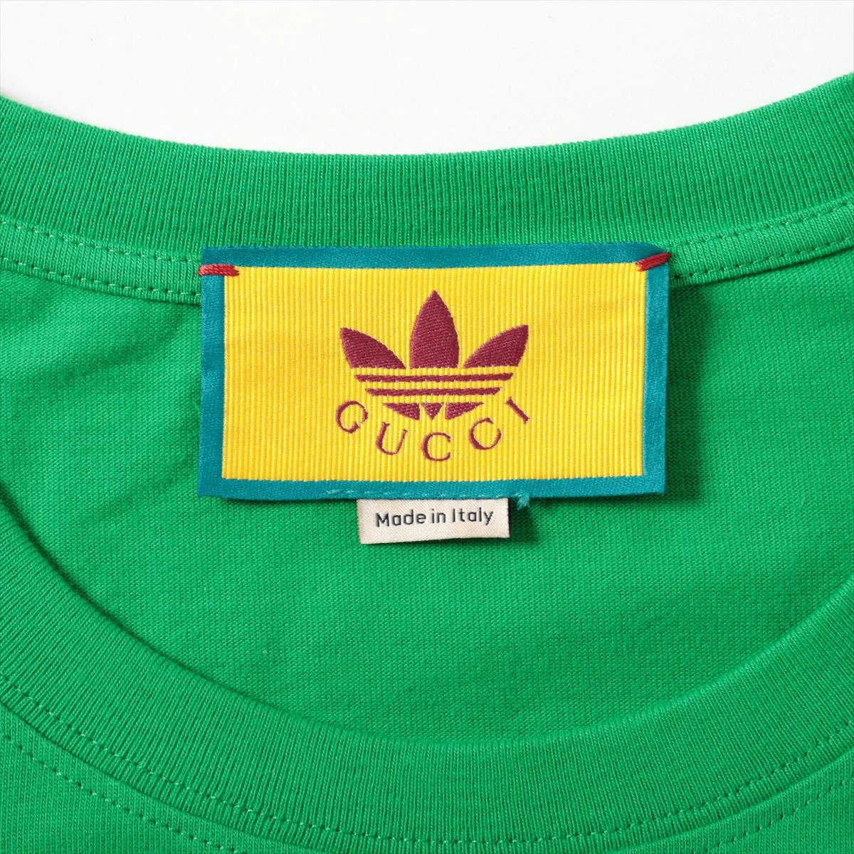 グッチ×アディダス コットン Tシャツ S メンズ グリーン 717422 