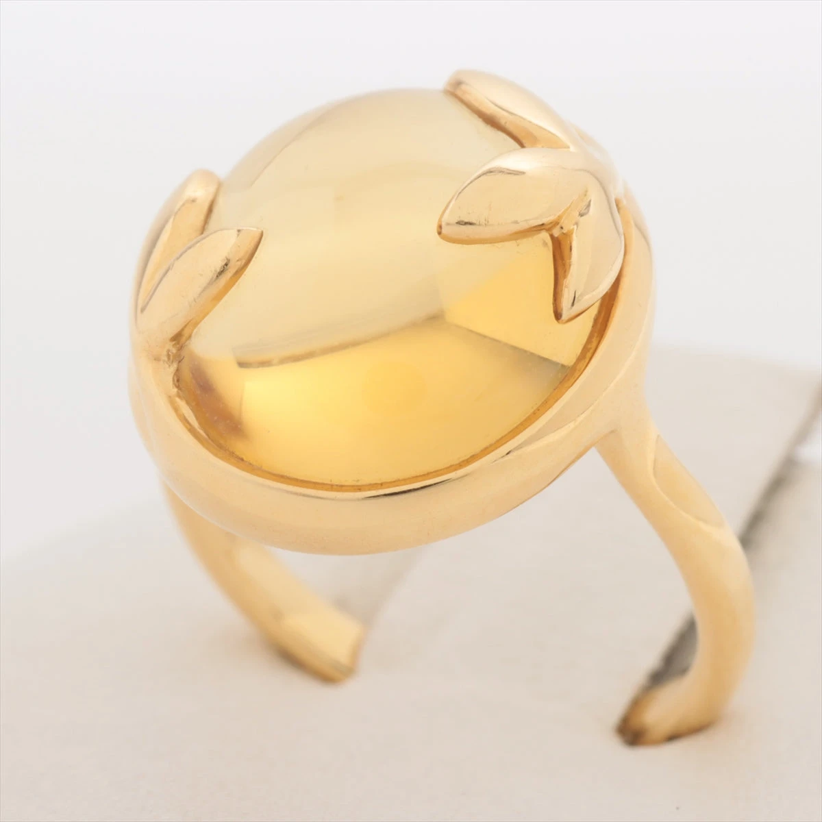 14号 VINTAGE TIFFANY シトリン ロープ リング 925 750 ティファニー オリーブリーフ シトリン リング 750(YG) 4.7g