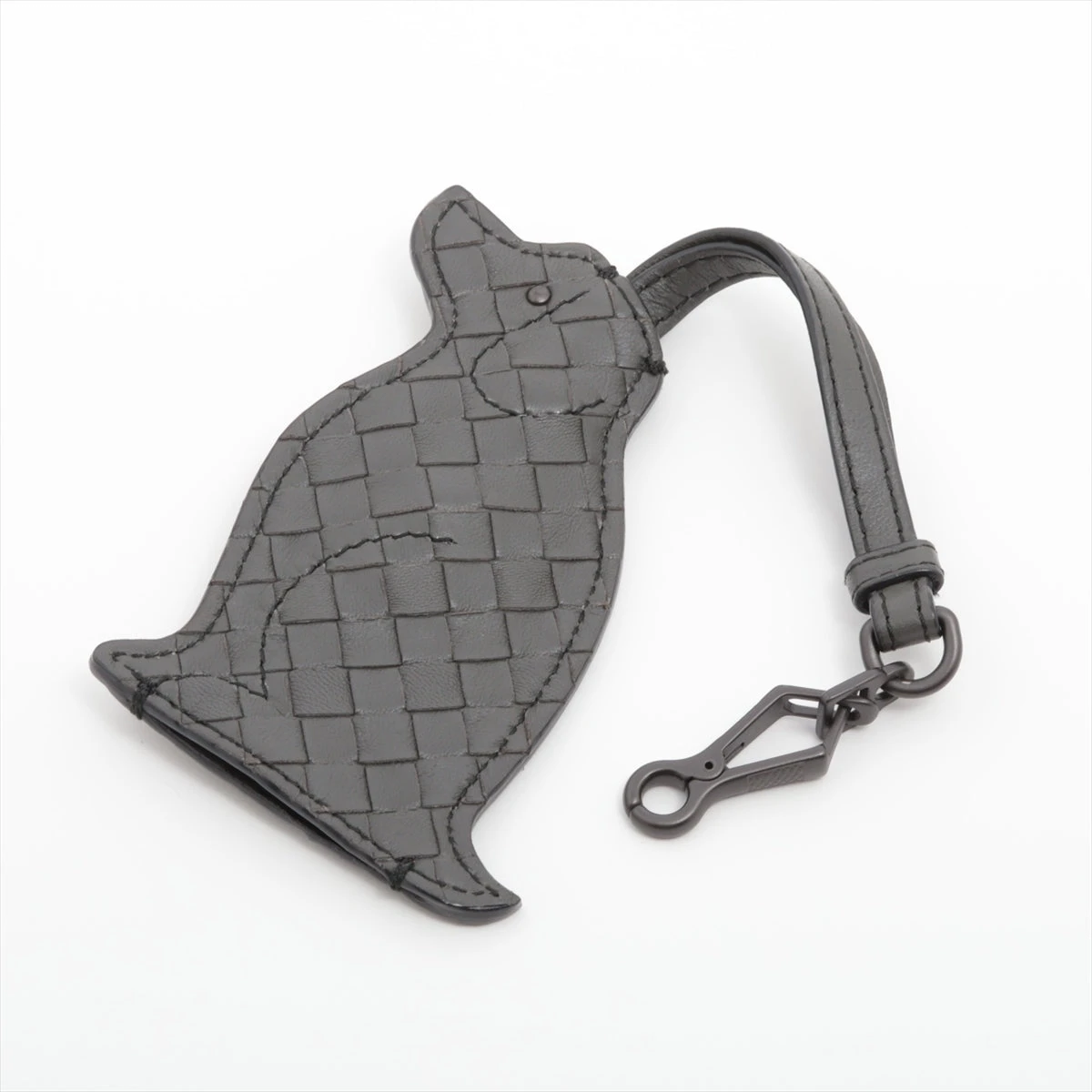 美品✨ボッテガヴェネタ　トライアングル　イントレチャート　キーリング　グレー BOTTEGA VENETA ボッテガヴェネタ キーリング キーホルダー