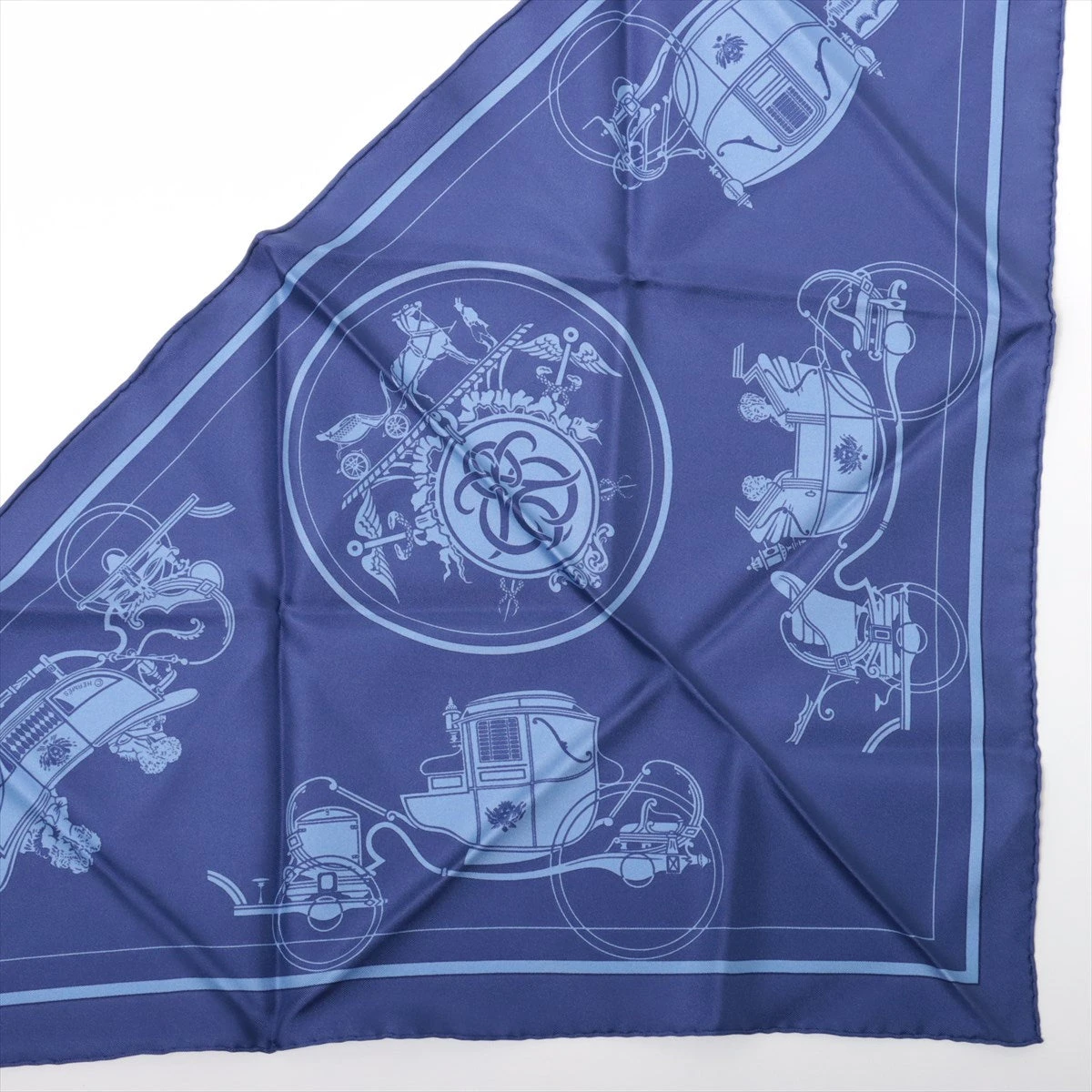 エルメス ポワントゥ スカーフ シルク ネイビー A3022434｜中古