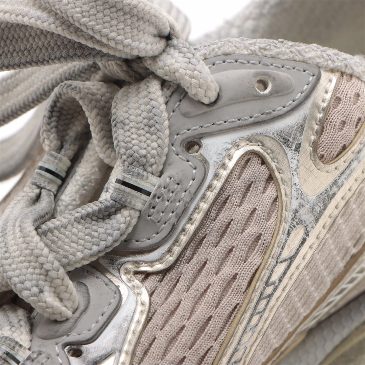 Balenciaga メッシュスニーカー ホワイト/グレー 41 BALENCIAGA】 スニーカー メッシュ ブランドロゴ 送料込み