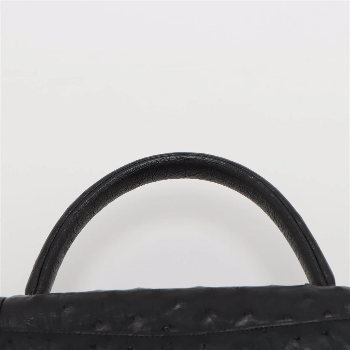 コンテス オーストリッチ ハンドバッグ ブラック XB024364｜中古
