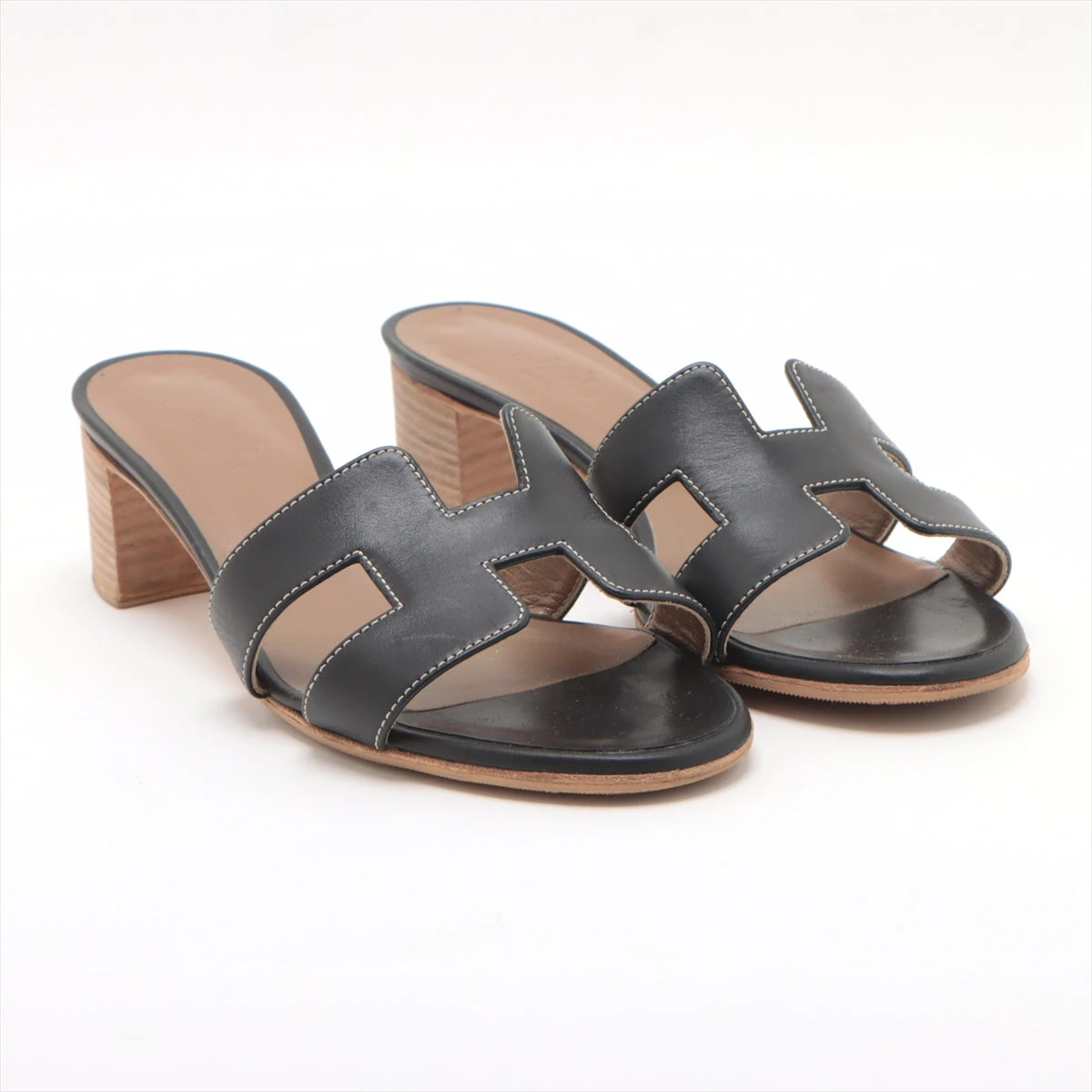 エルメス オアジス 36 1/2 美品】エルメス サンダル オアジス ベルベット×レザー 36 エルメス