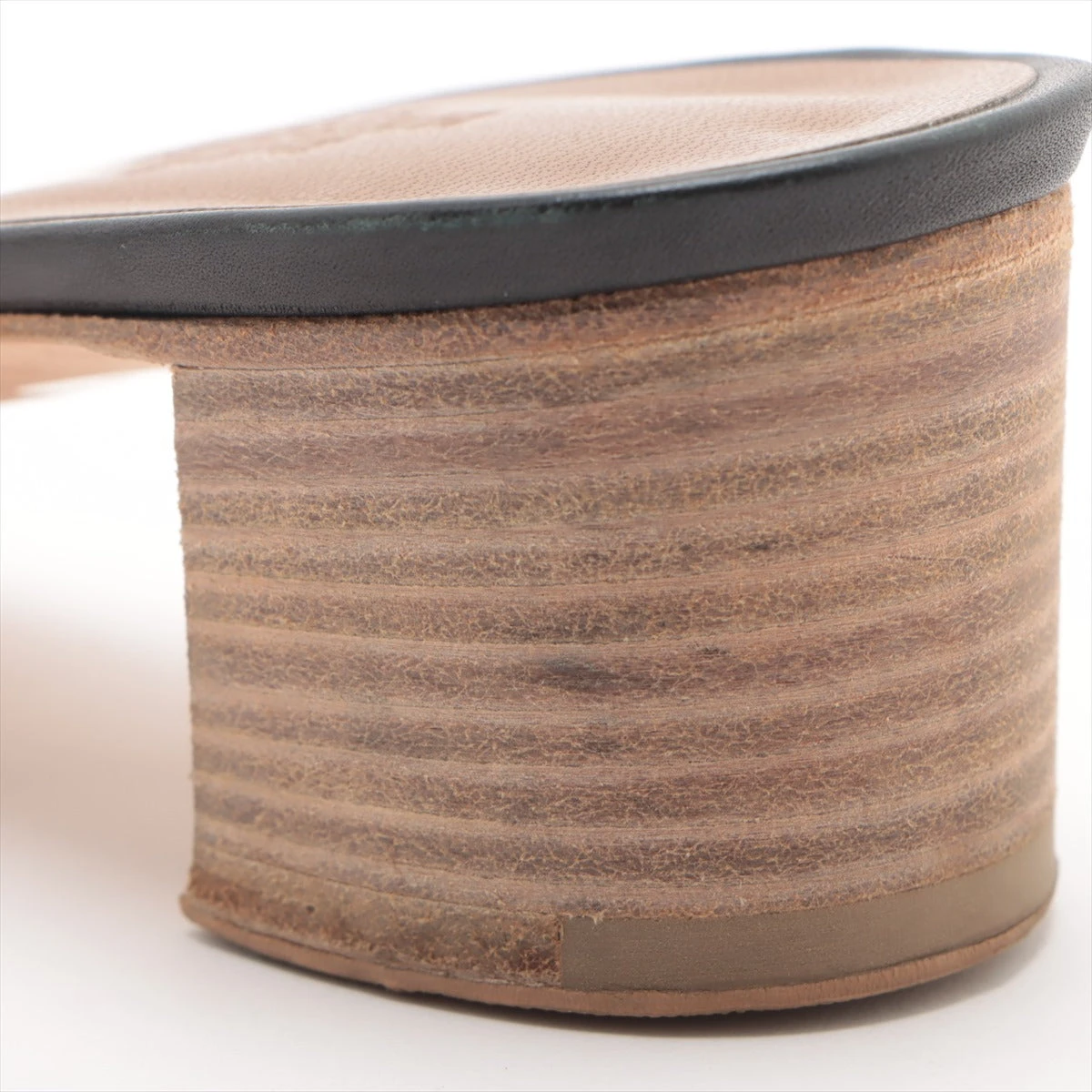 エルメス オアジス レザー サンダル 36 1/2 レディース ブラック