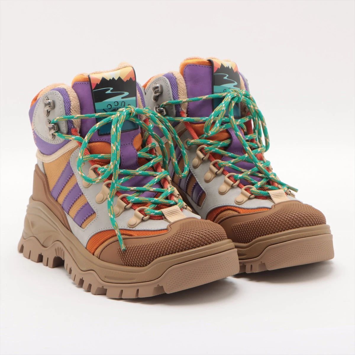 グッチ　GUCCI トレッキングシューズ　ショートブーツ グッチ×アディダス レザー×ファブリック ショートブーツ 36 レディース