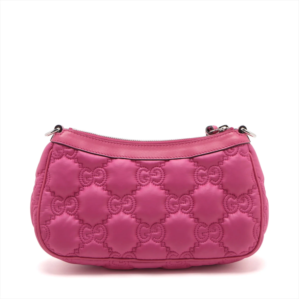 グッチ GGマトラッセ ナイロン×レザー 2WAYショルダーバッグ ピンク  