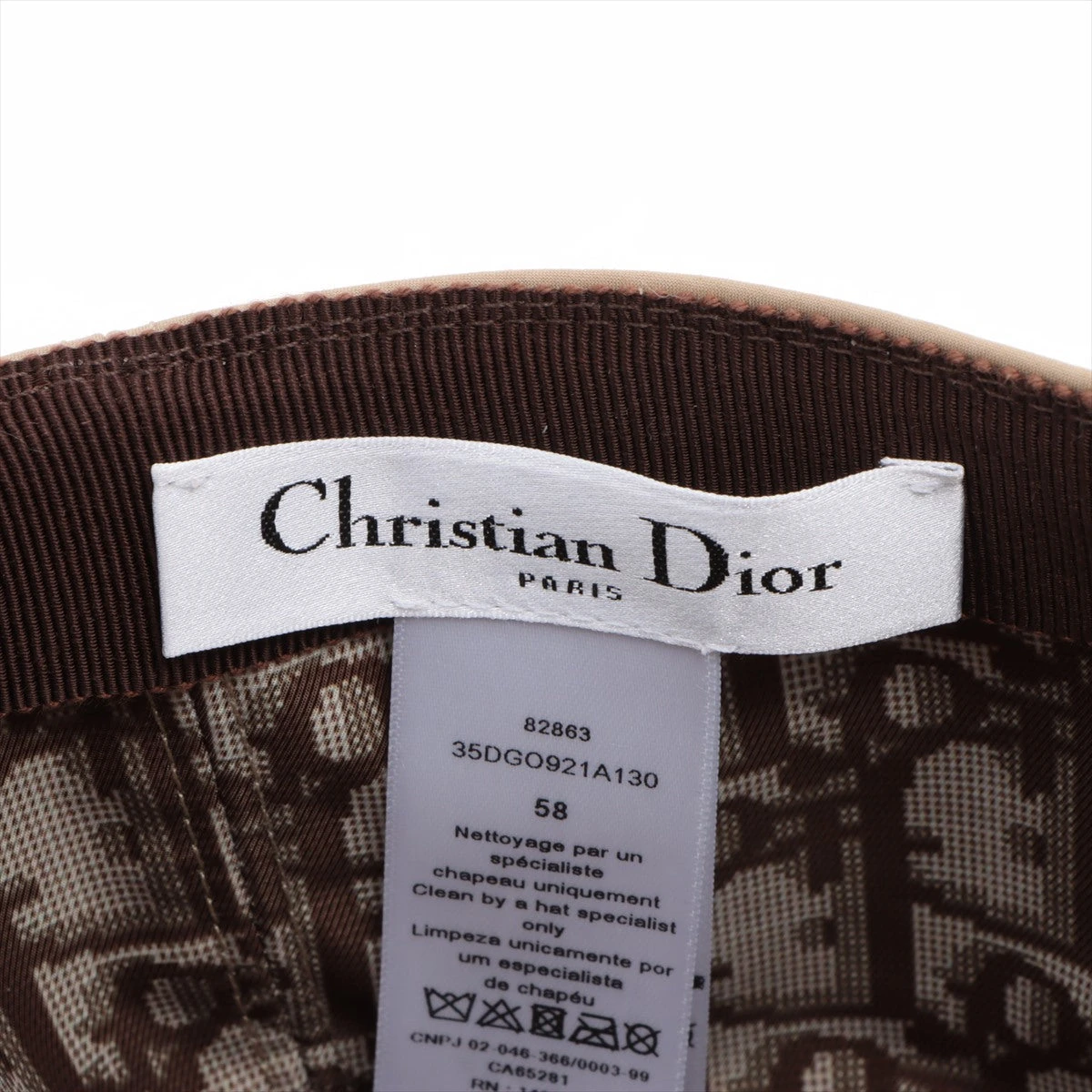 Christian Dior ベージュ キャップ 35DG0921A130 Christian Dior ベージュ キャップ 35DG0921A130