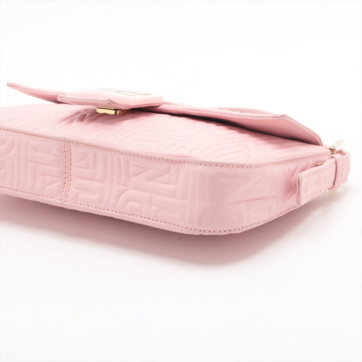 フェンディ マンマバケット レザー ショルダーバッグ ピンク