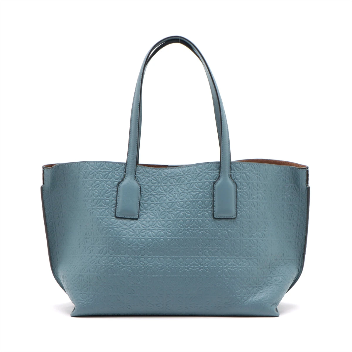 ■高級感■LOEWE トートバッグ　リピートアナグラム　ブルー　レザー ロエベ リピートアナグラム レザー トートバッグ ブルー