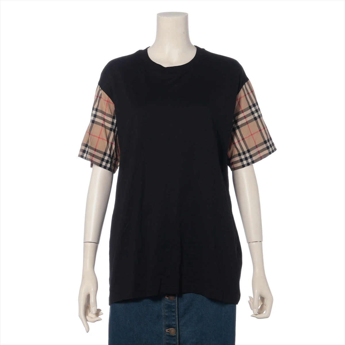 バーバリー ノバチェック ティッシ期 コットン Tシャツ S