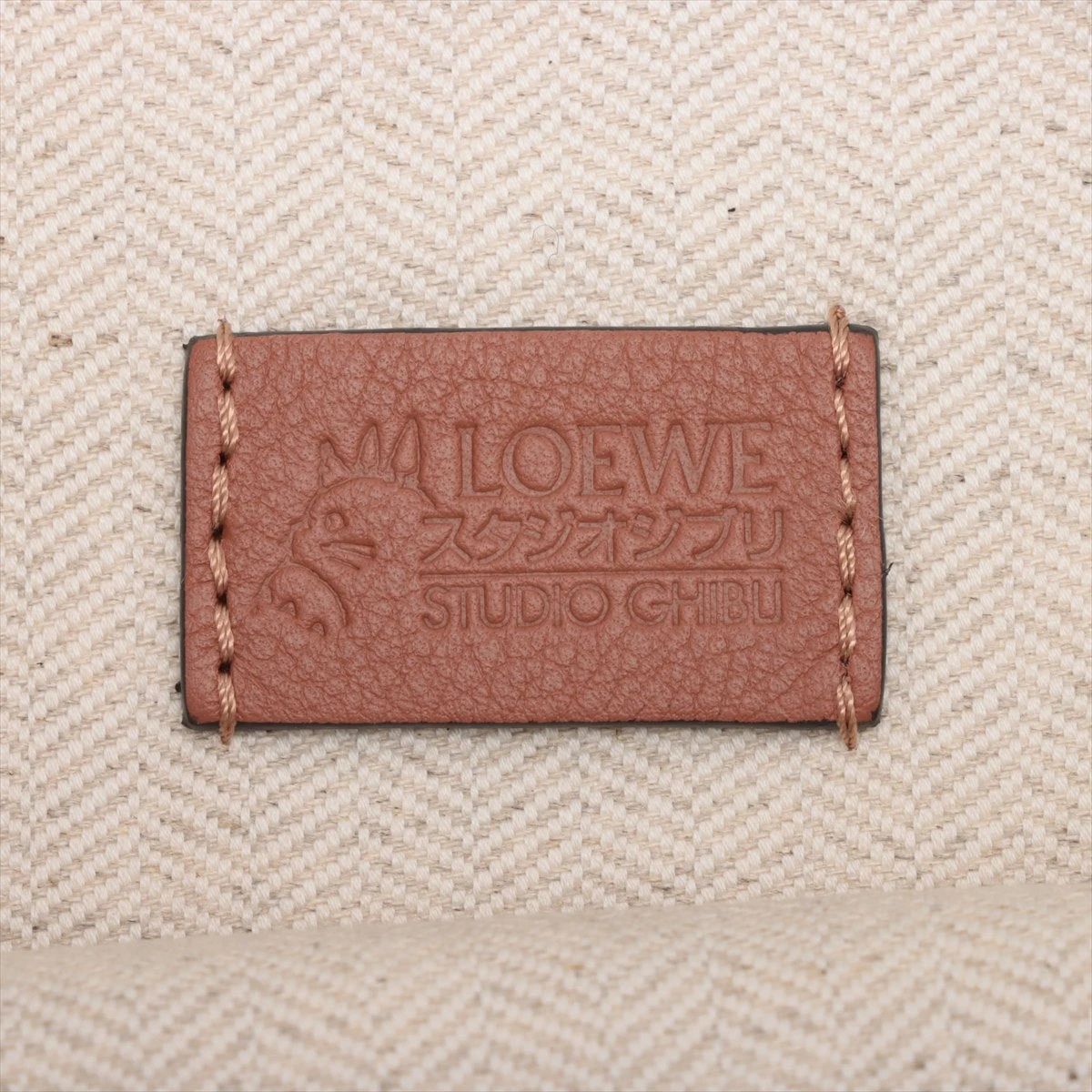 ロエベ×スタジオジブリ キャンバス 巾着 ブルー ハウルの動く城 ポーチ