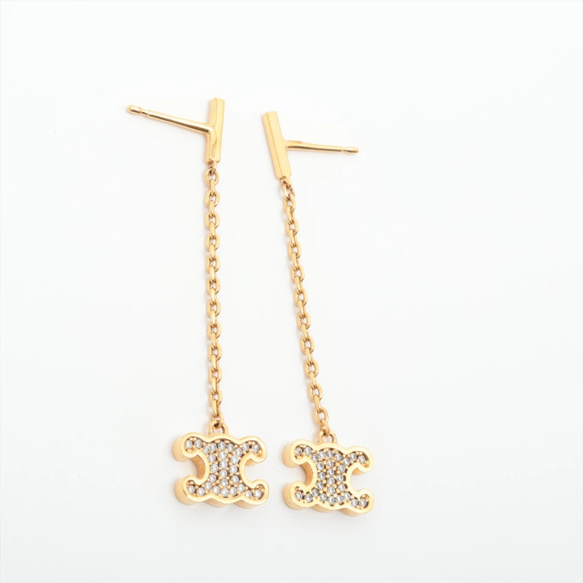 CELINE☆トリオンフラインストーンピアス_パリ発 ◇CELINE セリーヌ◇トリオンフ ラインストーン キラキラ ピアス