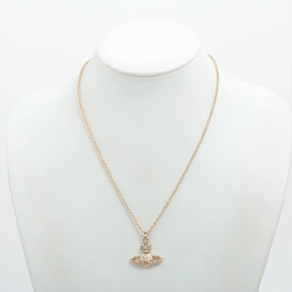 未使用正規品 ヴィヴィアンウエストウッド ネックレス オーブ ラインストーン　金 ヴィヴィアンウエストウッド オーブ ネックレス GP×ラインストーン