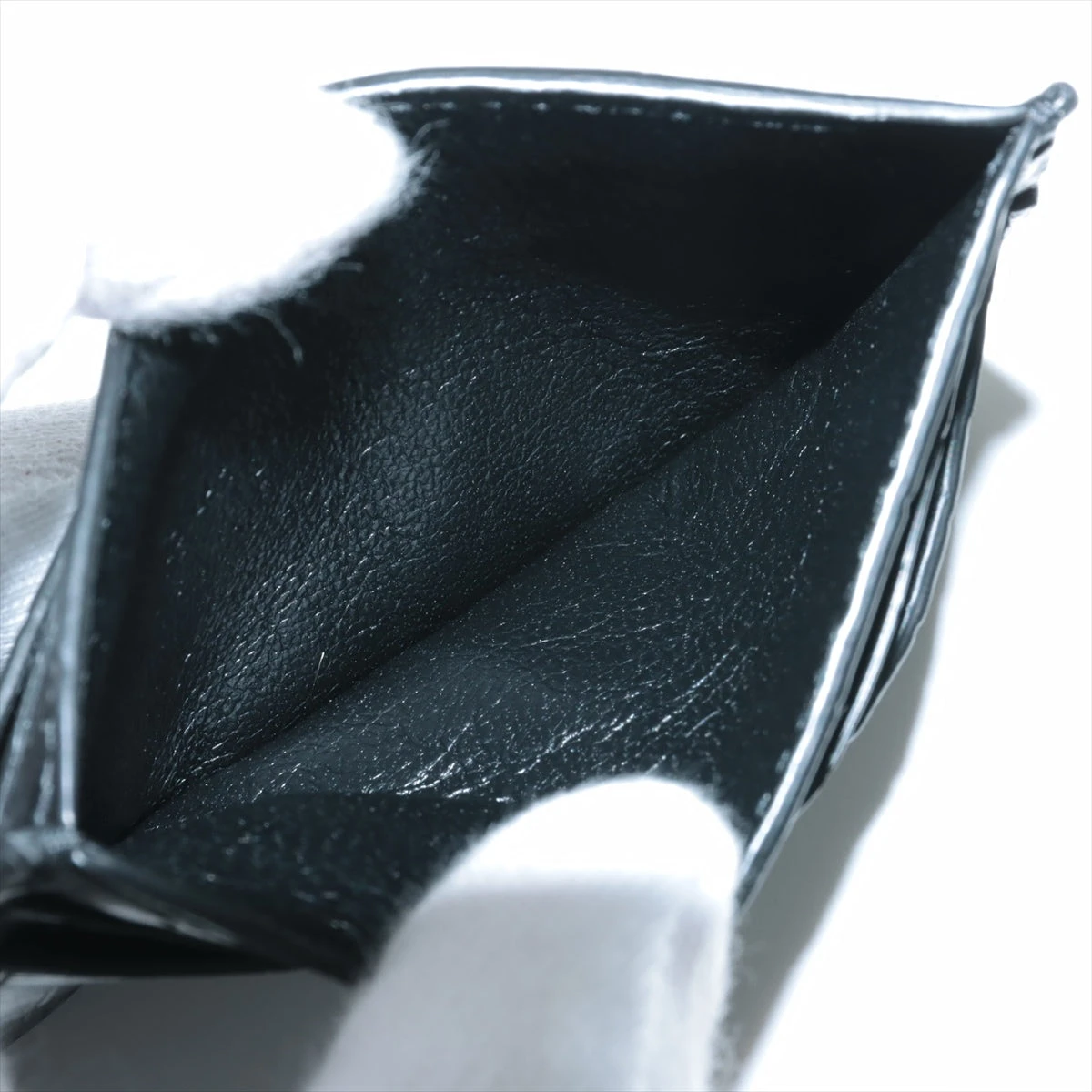 直営店☆BOTTEGA VENETA☆最終SALE! クロコ型押し カードケース ボッテガヴェネタ クロコ型押し カードケース ブラック YZ063895