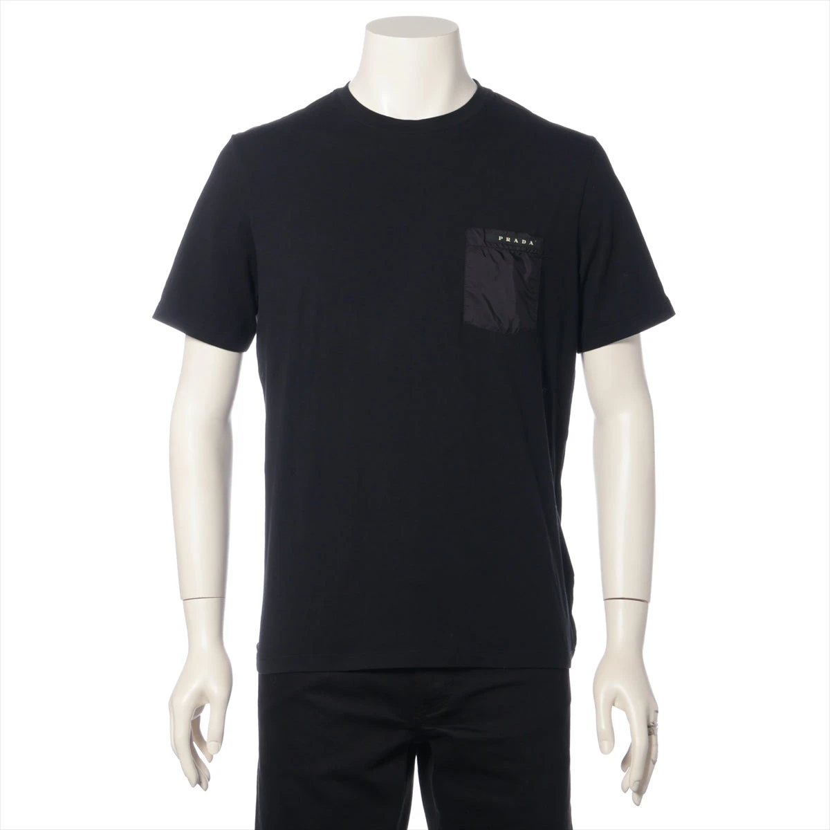 プラダ 21年 コットン Tシャツ M メンズ ブラック SJN250