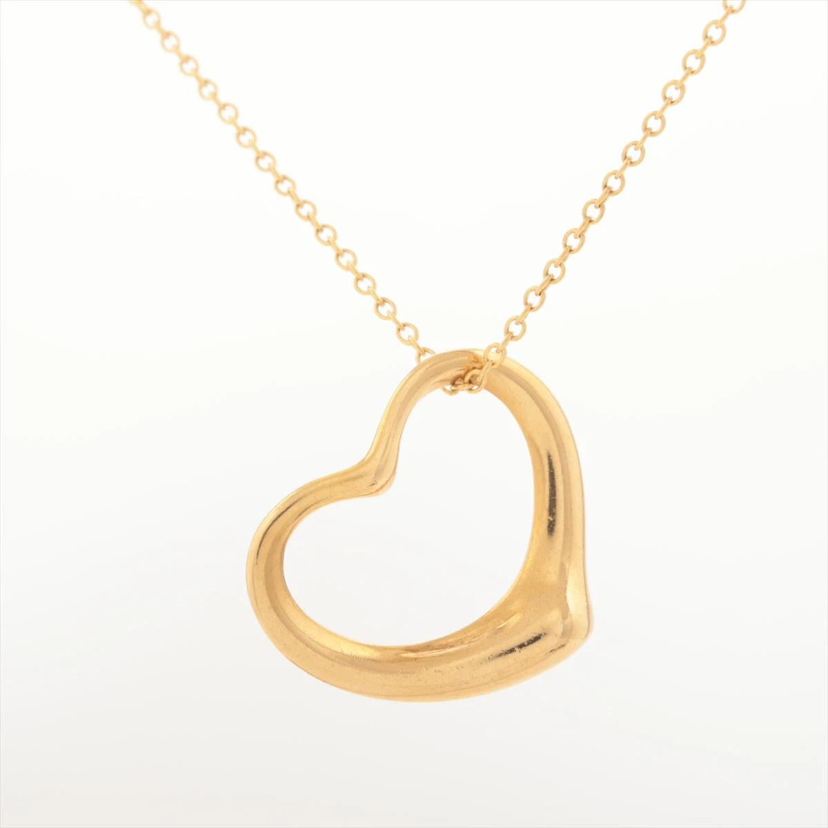 【未使用に近い箱付】Tiffany & Co. オープンハート ネックレス ティファニー オープンハート ネックレス 750(YG) 5.2g A3025717