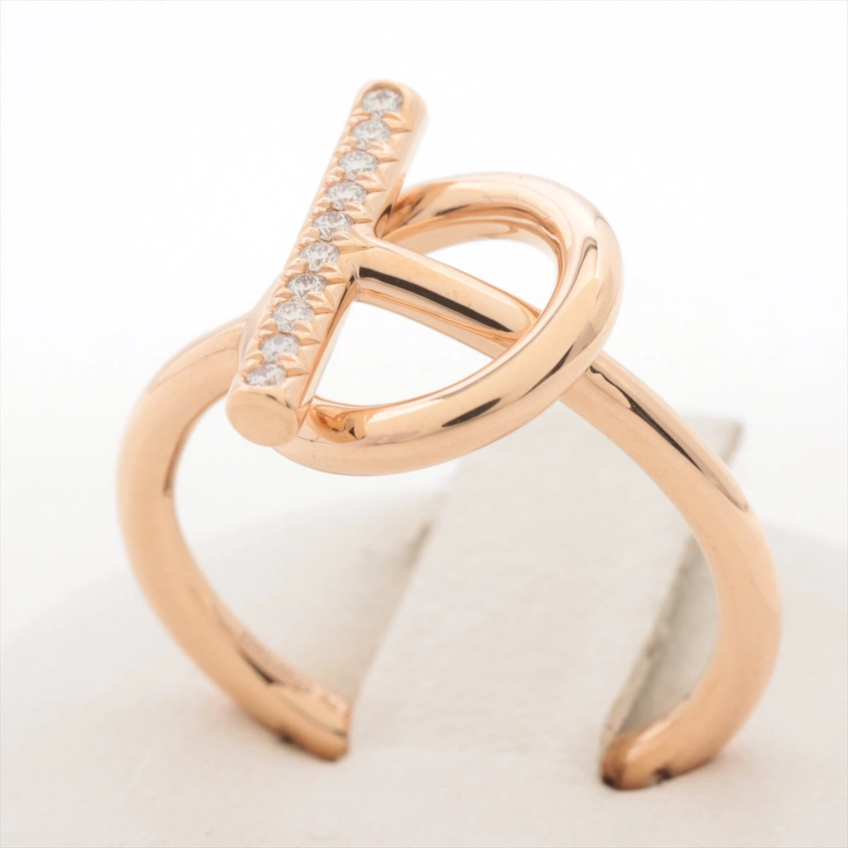 希少品 エルメス エシャペ 2連 リング K18 750 ダイヤモンド