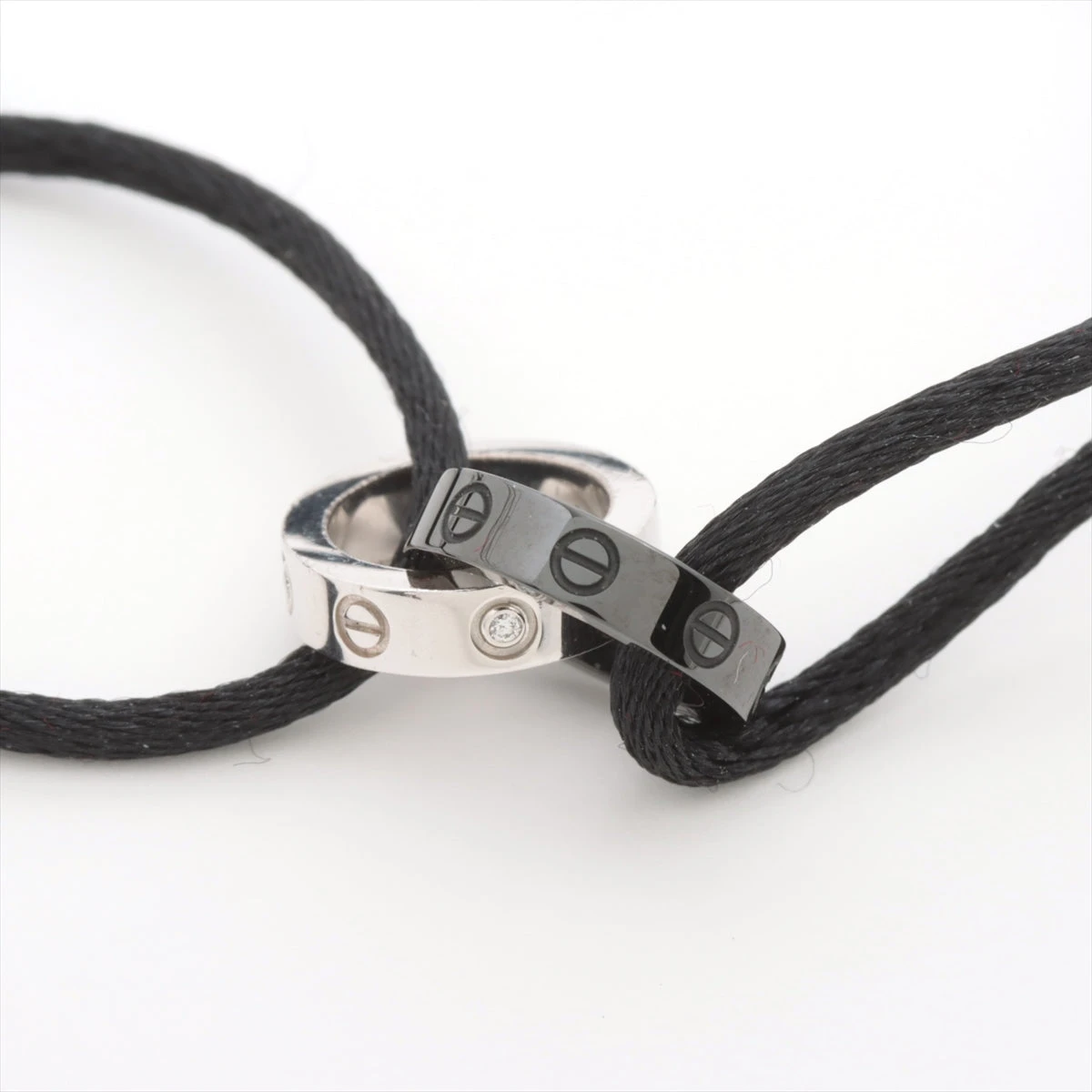 カルティエ ラブ ダイヤ コードブレスレット 750(WG)×セラミック 総2.8