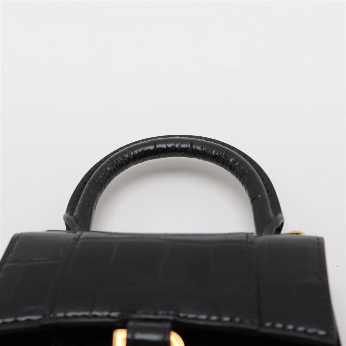 BALENCIAGA アワーグラス　ミニ　クロコ　ミニショルダーバッグ BALENCIAGA☆HOURGLASS ミニバッグ クロコ型押し☆すぐ届く