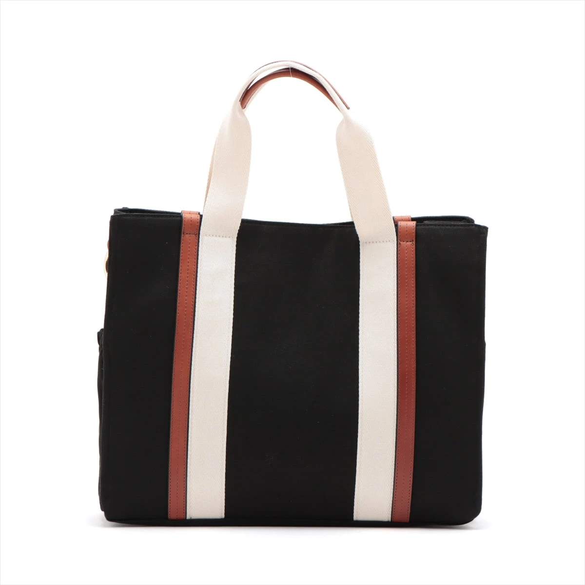【新品 未使用】Chloé 2wayマザーズトートバッグ 大きめ 黒 キャンバス クロエ キャンバス×レザー 2WAYトートバッグ ブラック A3026404