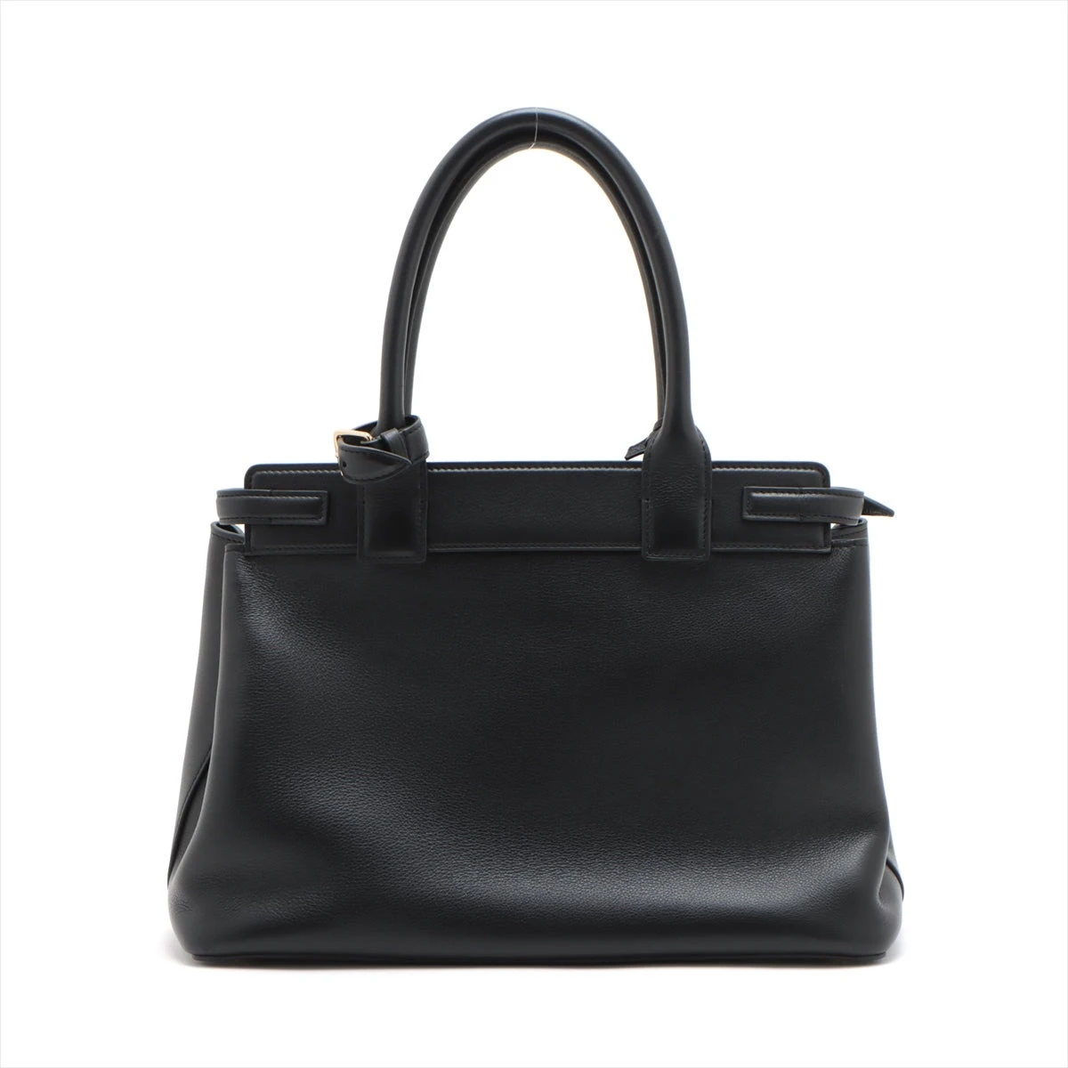 袋付き✨セリーヌ トートバッグ ハンド グレインレザー 本革 ブラック A4◎ CELINE 極 美品 セリーヌ ヴィンテージ リボン ロゴ 金具 カーフ