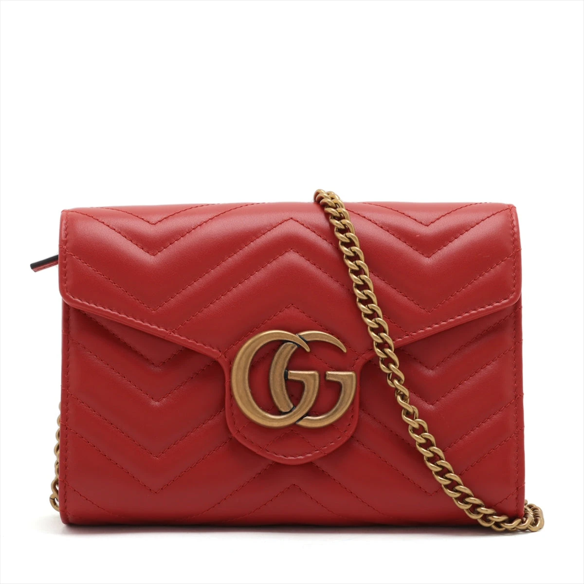 グッチ レザー GGマーモント チェーンショルダーバッグ 474575 GGマーモント〕チェーンウォレットブラック レザー | GUCCI公式