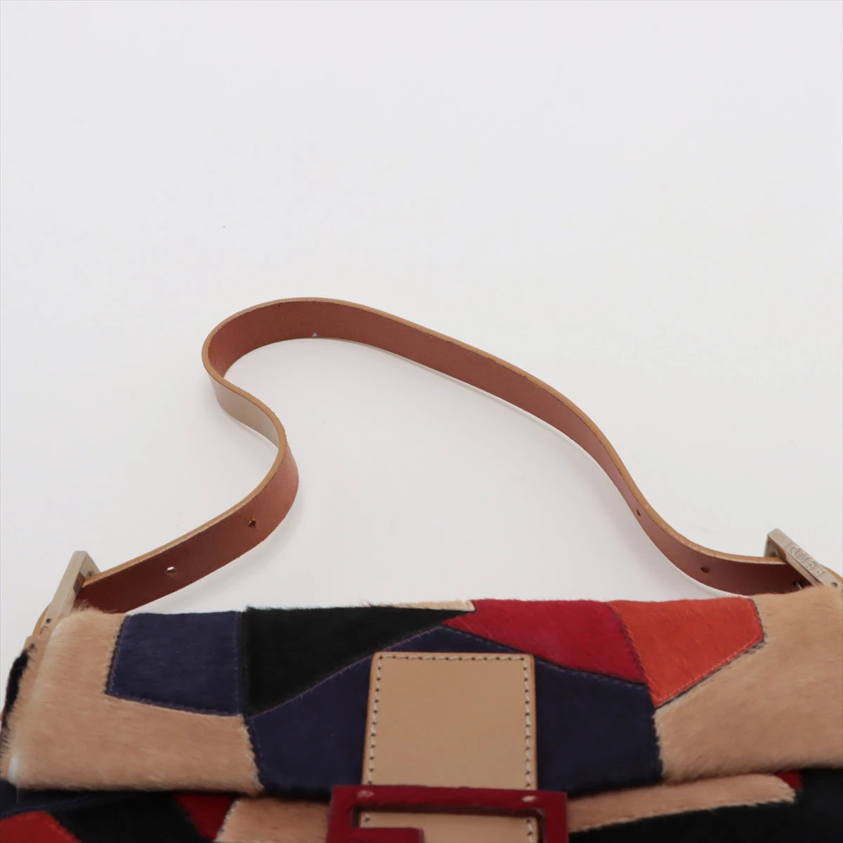 フェンディ マンマバケット レザー×ハラコ ショルダーバッグ マルチ