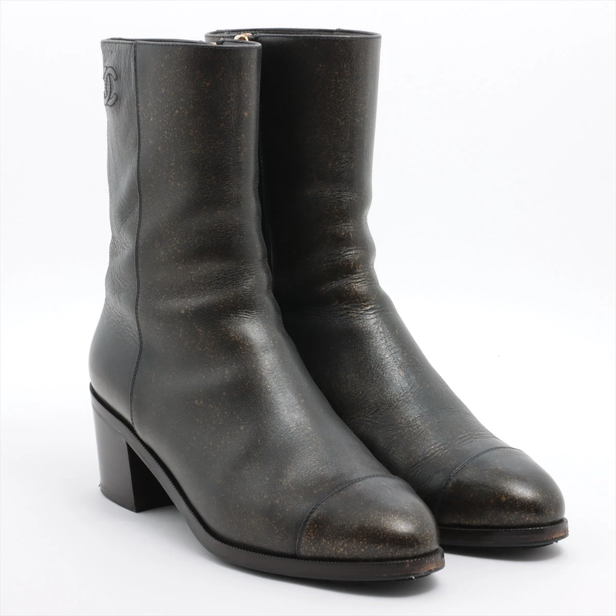 【美品】7C150/シャネル/レインブーツ/ココマーク/ロゴ/サイズ35/黒 シャネル ココマーク 15B レザー ショートブーツ 39 レディース
