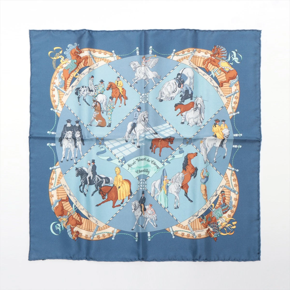 美品☀️HERMES エルメス カレ45シャンティイ城馬の博物館