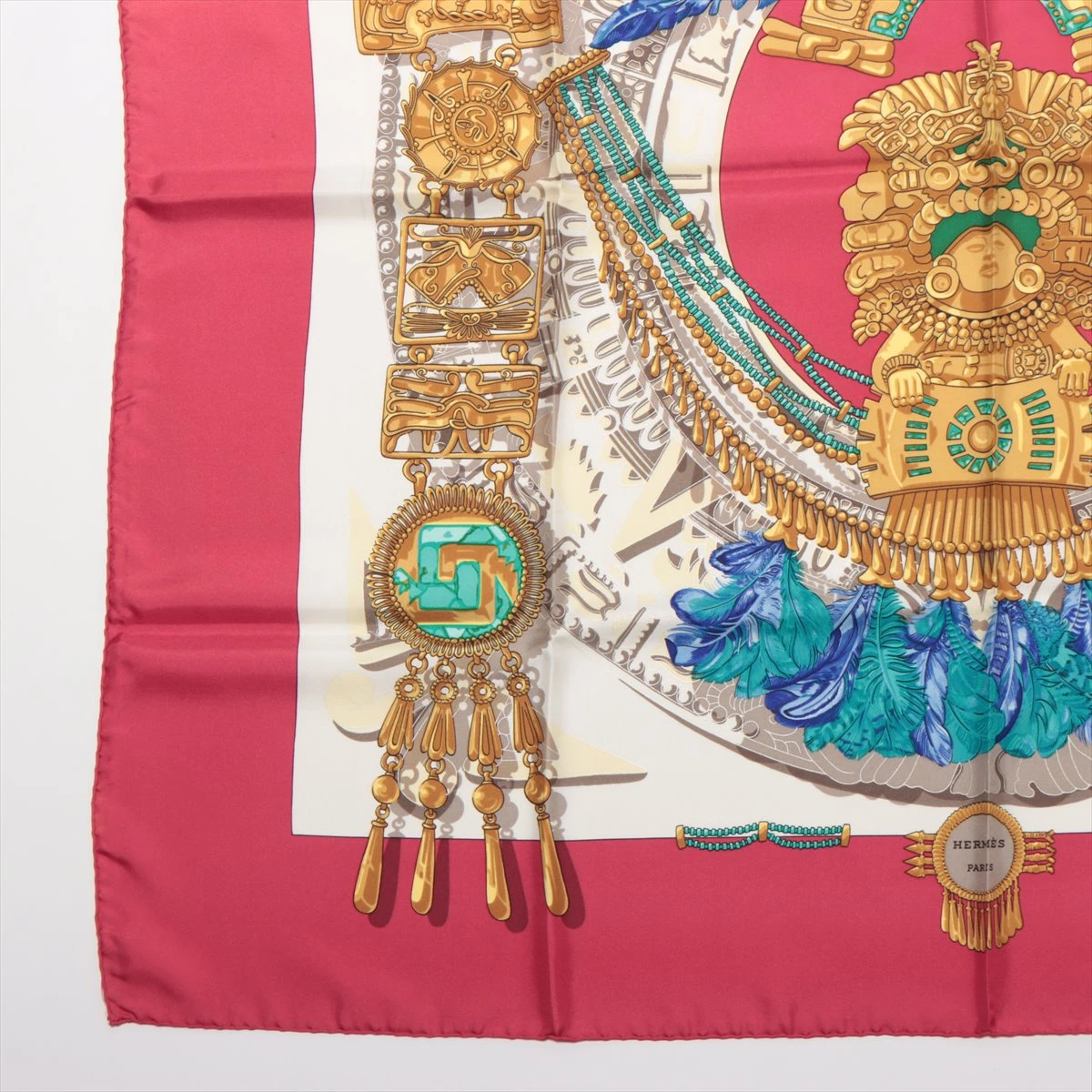 エルメス カレ90 MEXIQUE メキシコ スカーフ シルク レッド