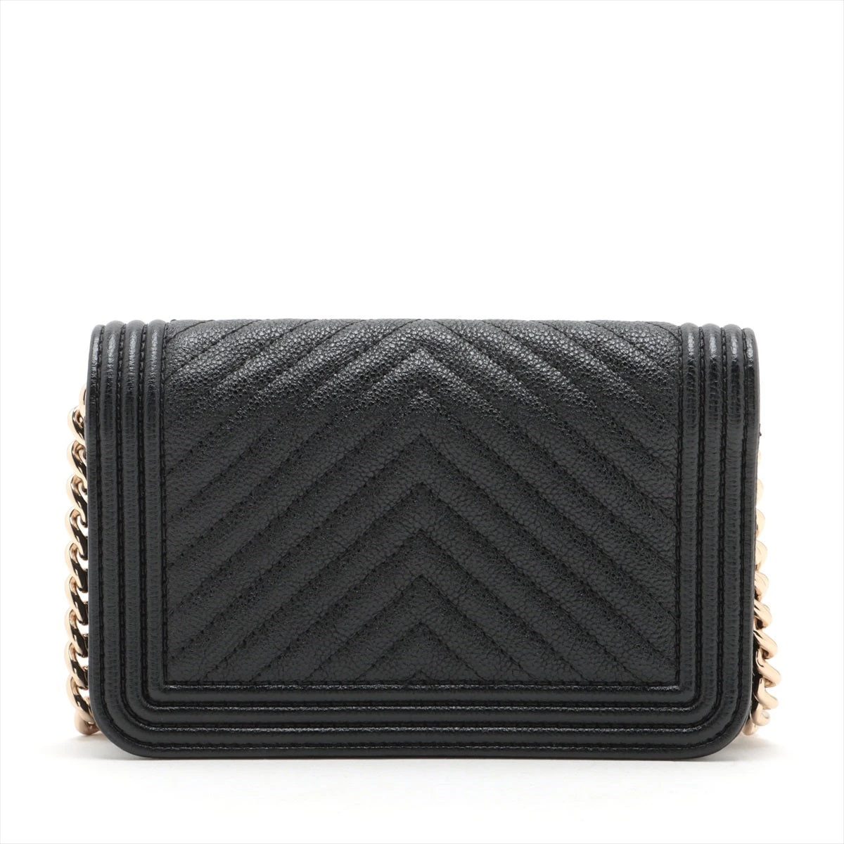 シャネル ボーイシャネル レザー チェーンショルダーバッグ Vステッチ  