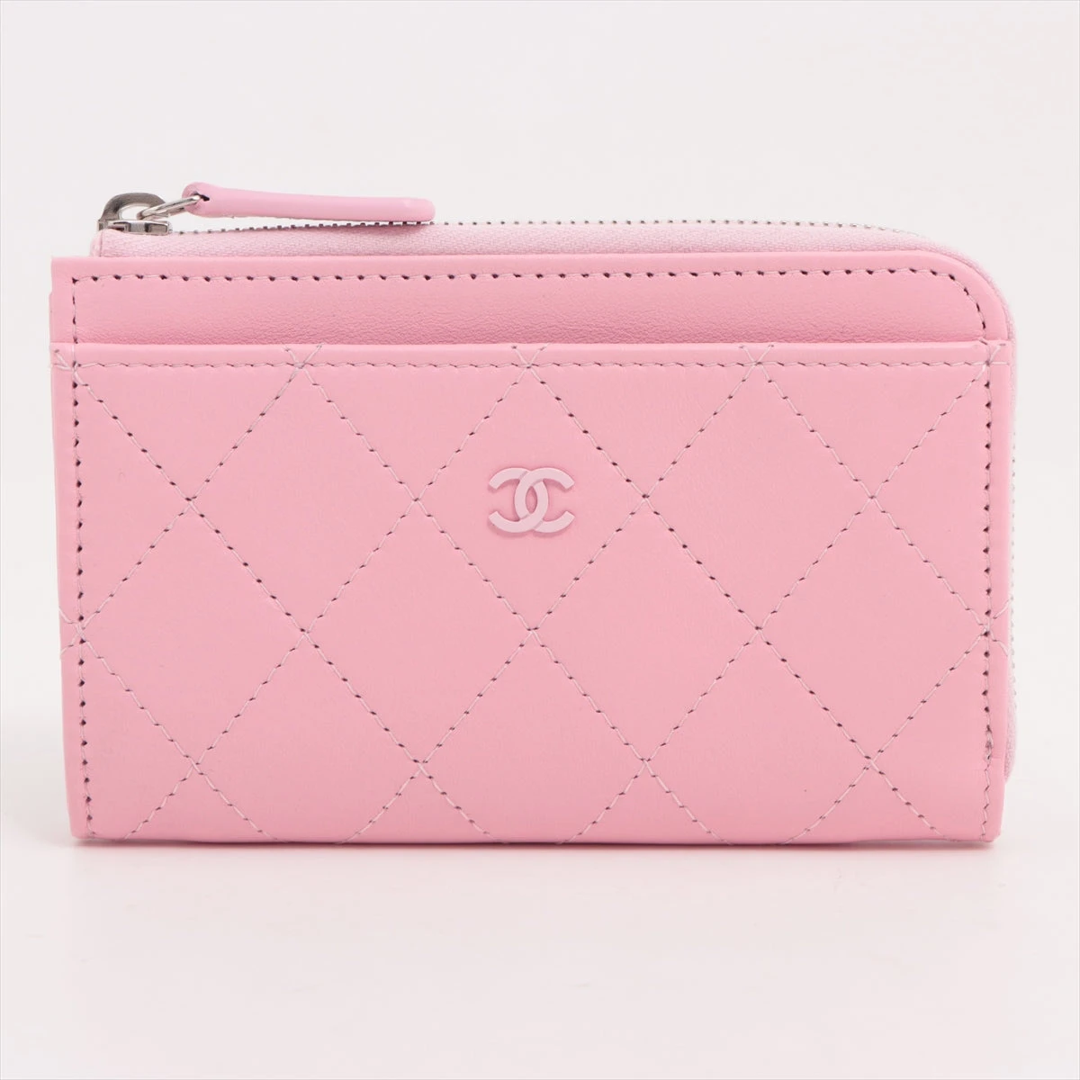 良品✨ シャネル ラムスキン マトラッセ ケース ピンク シャネル マトラッセ ラムスキン フラグメントケース ピンク シルバー